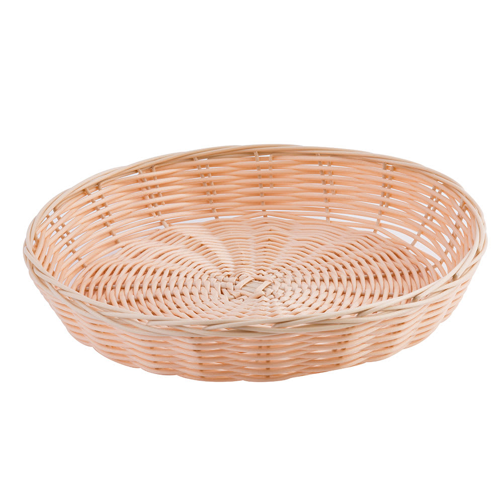 Tablecraft 1169W Handwoven Basket, 10 x 1 1/2" Round, Natural