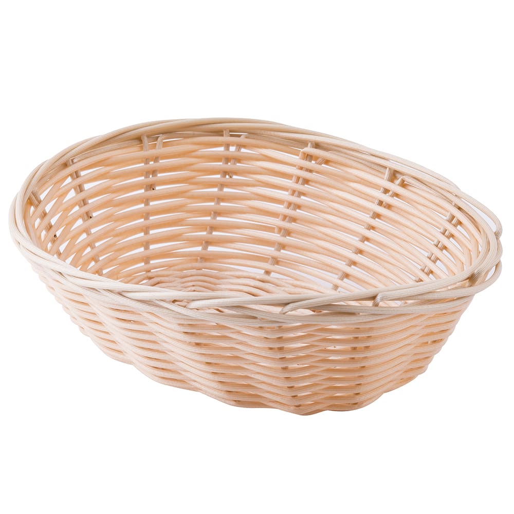 Tablecraft 1171W Handwoven Basket, 7 x 5 x 2", Polypropylene Cord, Oval