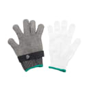 Tablecraft 11738 Medium Cut Resistant Glove - Stainless Steel, Gray w/ Green Wrist Band thumbnail 2