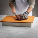 Tablecraft 11739 Large Cut Resistant Glove - Stainless Steel, Gray w/ Blue Wrist Band thumbnail 3