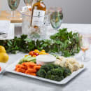 Tablecraft 11775 14" Square Ridge Collection™ Platter - Melamine, White thumbnail 5