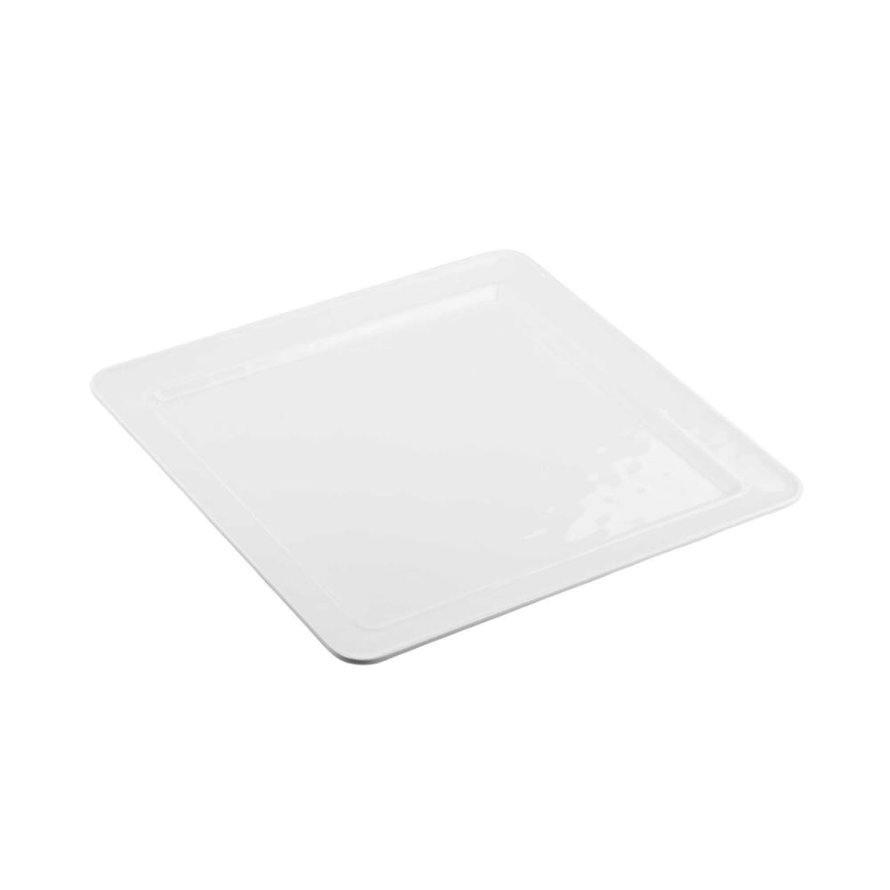 Tablecraft 11776 16" Square Ridge Collection™ Platter - Melamine, White