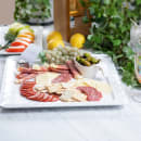 Tablecraft 11776 16" Square Ridge Collection™ Platter - Melamine, White thumbnail 7