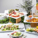 Tablecraft 11776 16" Square Ridge Collection™ Platter - Melamine, White thumbnail 8