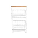 Tablecraft 11784 2 Tier Display Basket - 11 7/8" x 9 1/8", Steel, White thumbnail 3