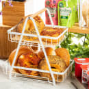 Tablecraft 11784 2 Tier Display Basket - 11 7/8" x 9 1/8", Steel, White thumbnail 6