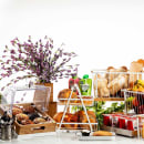 Tablecraft 11784 2 Tier Display Basket - 11 7/8" x 9 1/8", Steel, White thumbnail 7