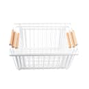 Tablecraft 11785 Rectangular Storage Basket - 12" x 8", Steel, White thumbnail 3