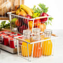 Tablecraft 11785 Rectangular Storage Basket - 12" x 8", Steel, White thumbnail 5