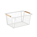 Tablecraft 11786 Rectangular Storage Basket - 13 1/2" x 9", Steel, White thumbnail 2