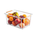 Tablecraft 11786 Rectangular Storage Basket - 13 1/2" x 9", Steel, White thumbnail 4