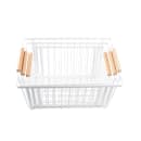 Tablecraft 11787 Rectangular Storage Basket - 14 1/2" x 10 1/4", Steel, White thumbnail 3