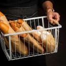 Tablecraft 11787 Rectangular Storage Basket - 14 1/2" x 10 1/4", Steel, White thumbnail 6