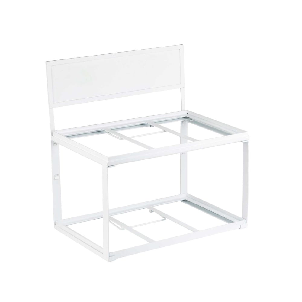 Tablecraft 11794 2 Tier Display Stand - 21 1/2" x 13 1/2" x 22 1/4", Rectangular, Chalkboard/White Metal Frame