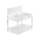 Tablecraft 11794 2 Tier Display Stand - 21 1/2" x 13 1/2" x 22 1/4", Rectangular, Chalkboard/White Metal Frame thumbnail 4