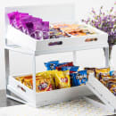 Tablecraft 11794 2 Tier Display Stand - 21 1/2" x 13 1/2" x 22 1/4", Rectangular, Chalkboard/White Metal Frame thumbnail 8