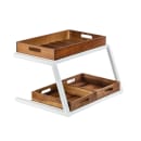 Tablecraft 11796 2 Tier Grab & Go Frame for Half Size Gastronorm Crates - 23 1/2" x 17 3/4", Steel, White thumbnail 3