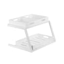 Tablecraft 11796 2 Tier Grab & Go Frame for Half Size Gastronorm Crates - 23 1/2" x 17 3/4", Steel, White thumbnail 4