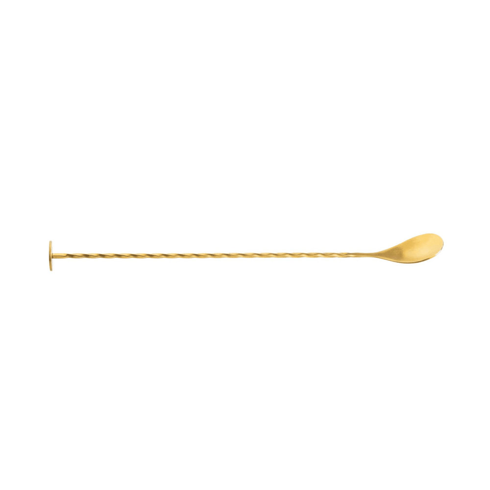 Tablecraft 11816 11" Bar Spoon w/ Muddler End, Gold