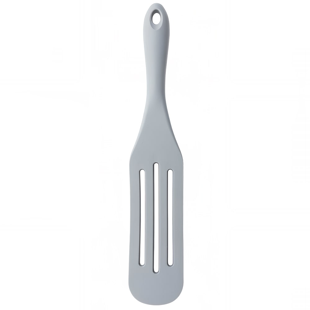 Tablecraft 11838 10 3/8" Slotted Spatula - Silicone, Gray
