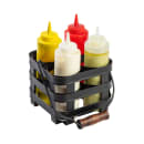 Tablecraft 11846 (4) Compartment Squeeze Bottle Holder - Steel, Black thumbnail 6
