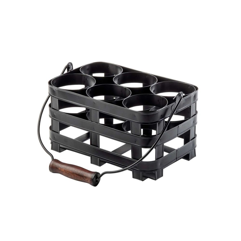 Tablecraft 11847 (6) Compartment Squeeze Bottle Holder - Steel, Black
