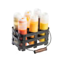 Tablecraft 11847 (6) Compartment Squeeze Bottle Holder - Steel, Black thumbnail 4