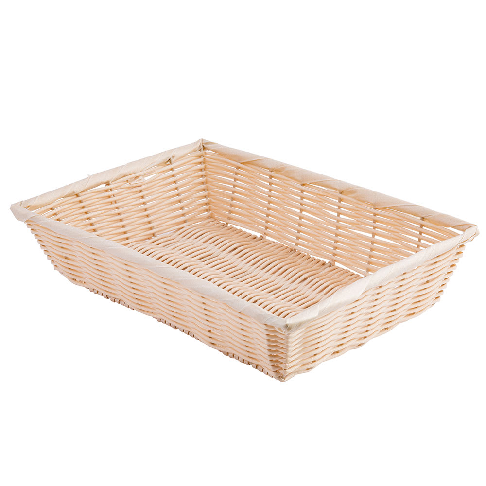 Tablecraft 1188W Handwoven Basket, 14 x 10 x 3", Polypropylene Cord, Natural