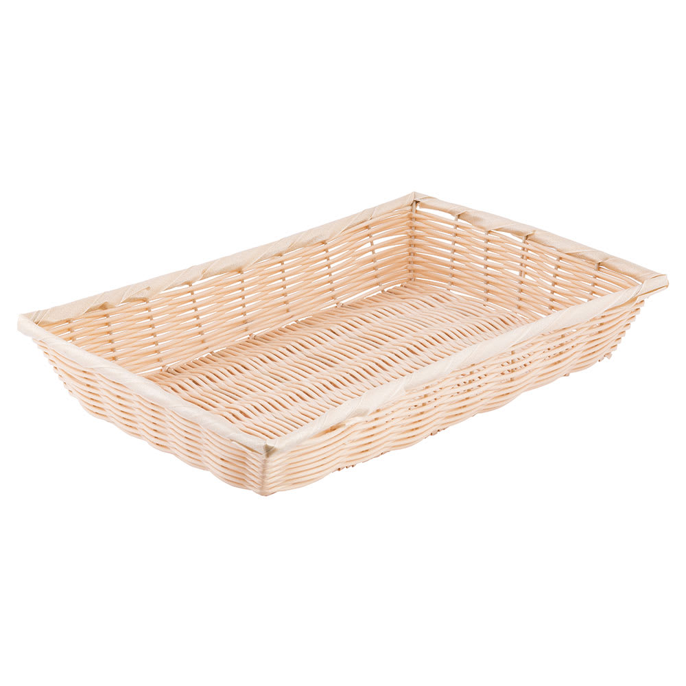 Tablecraft 1189W Handwoven Basket, 16 x 11 1/4 x 3", Polypropylene Cord, Natural