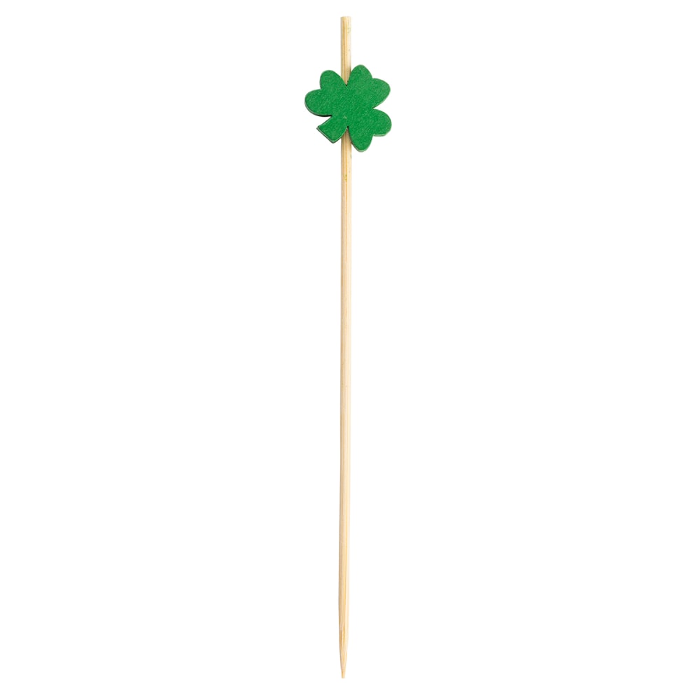 Tablecraft 12142 4 1/2" Bamboo Shamrock Pick