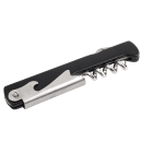 Tablecraft 1226 Waiter's Corkscrew w/ Foil Cutter & Bottle Cap Opener, Black thumbnail 2