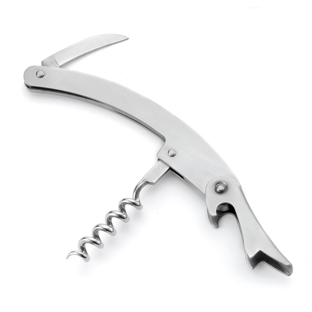 Tablecraft 1228 Waiter's Corkscrew w/ Foil Cutter & Bottle Cap Opener, Stainless