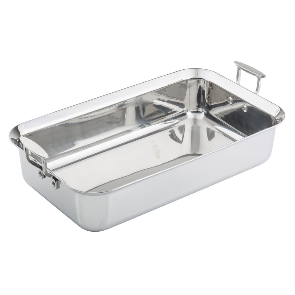 Tablecraft 123504 Full Size Induction Steam Table Pan w/ Handles - 18 1/2" x 11", Stainless Steel