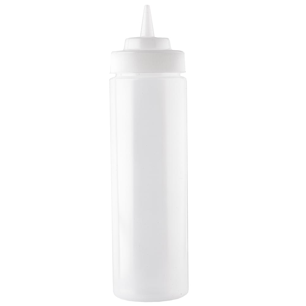 Tablecraft 12463C 24 oz Squeeze Bottle w/ Natural Cone Tip, Polyethylene, Clear