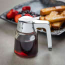 Tablecraft 1270 8 oz Cylindrical Dripcut Server - Glass, Chrome ABS Top thumbnail 4