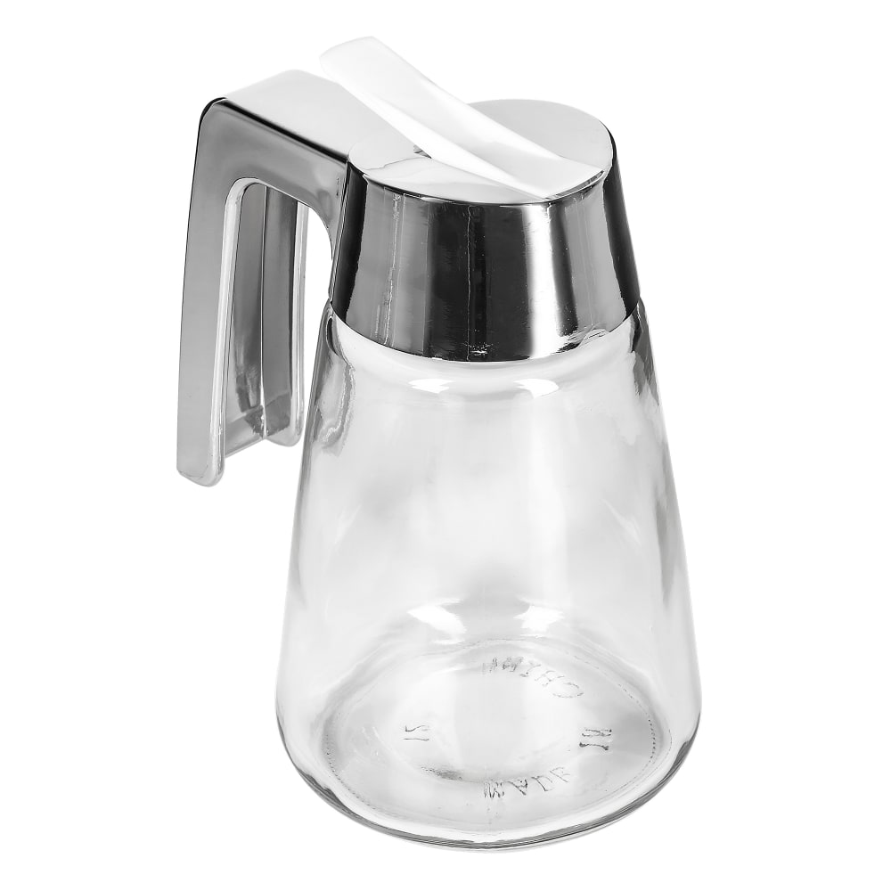 Tablecraft 1271 12 oz Cylindrical Dripcut Server - Glass, Chrome ABS Top