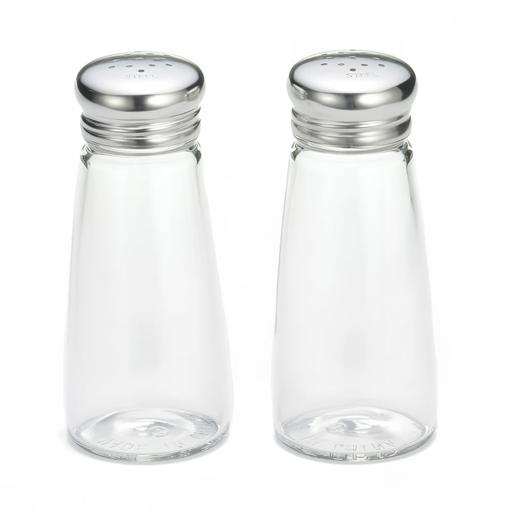 Tablecraft 132S&P-2 3 oz Salt/Pepper Shaker - Glass, 4 1/2"H