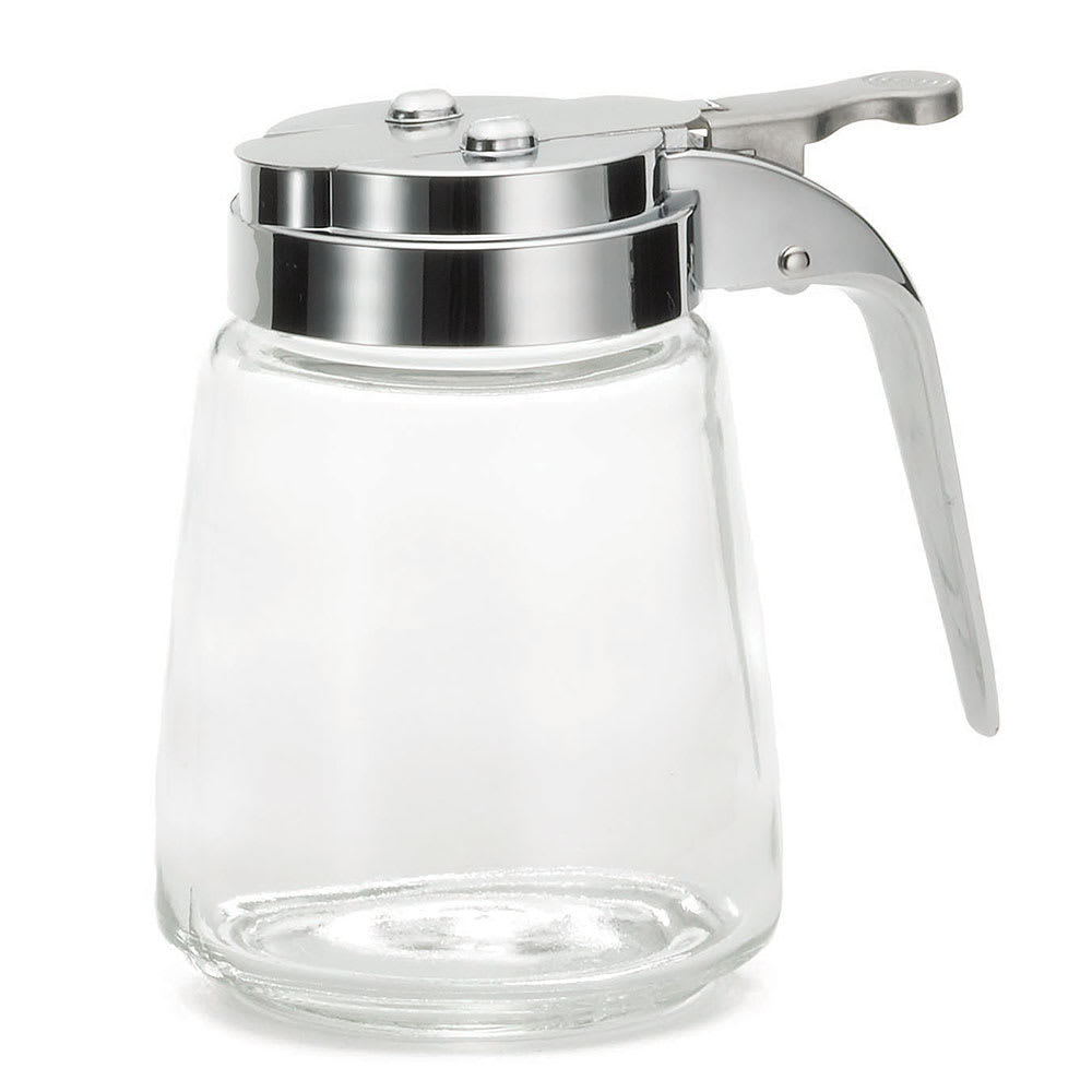 Tablecraft 1370CP 8 oz Cylindrical Dripcut Server - Glass, Chrome ABS Top