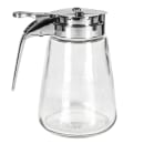 Tablecraft 1371CP 12 oz Cylindrical Dripcut Server - Glass, Chrome ABS Top thumbnail 3