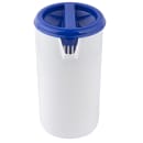 Tablecraft 144W 80 oz Plastic Pitcher w/ Blue Lid, White thumbnail 2