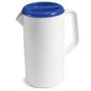 Tablecraft 144W 80 oz Plastic Pitcher w/ Blue Lid, White thumbnail 3