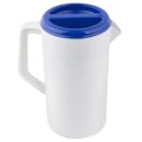 Tablecraft 144W 80 oz Plastic Pitcher w/ Blue Lid, White thumbnail 5