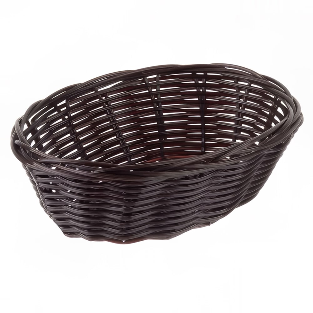Tablecraft 1471 Handwoven Basket, 7" x 5" x 2" Oblong, Brown