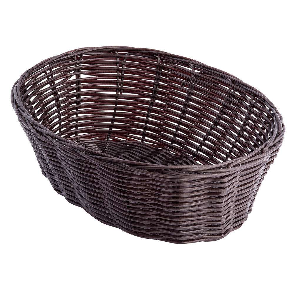 Tablecraft 1476 Handwoven Basket, 10 x 6 1/2 x 3", Polypropylene Cord, Brown