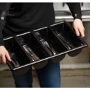 Tablecraft 1524B 4 Compartment Cutlery Bin - Plastic, Black thumbnail 5