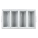 Tablecraft 1524G 4 Compartment Cutlery Bin - Plastic, Gray thumbnail 2