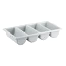 Tablecraft 1524G 4 Compartment Cutlery Bin - Plastic, Gray thumbnail 3