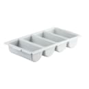 Tablecraft 1524G 4 Compartment Cutlery Bin - Plastic, Gray thumbnail 4