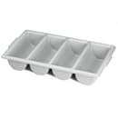 Tablecraft 1524G 4 Compartment Cutlery Bin - Plastic, Gray thumbnail 5