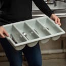 Tablecraft 1524G 4 Compartment Cutlery Bin - Plastic, Gray thumbnail 6